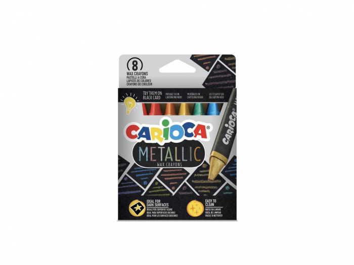 Set Creioane Cerate Metallic Carioca, 8 Culori