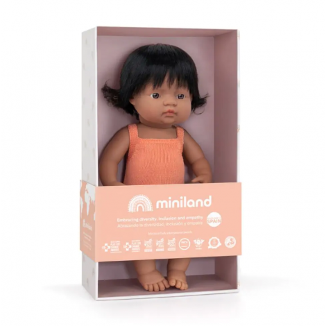 Papusa Miniland Latino 38cm - Jucarie Educativa - imagine 3