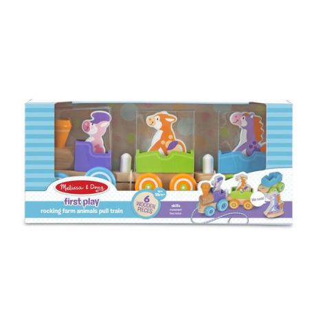 Trenulet Lemn cu Animale Melissa & Doug - imagine 3