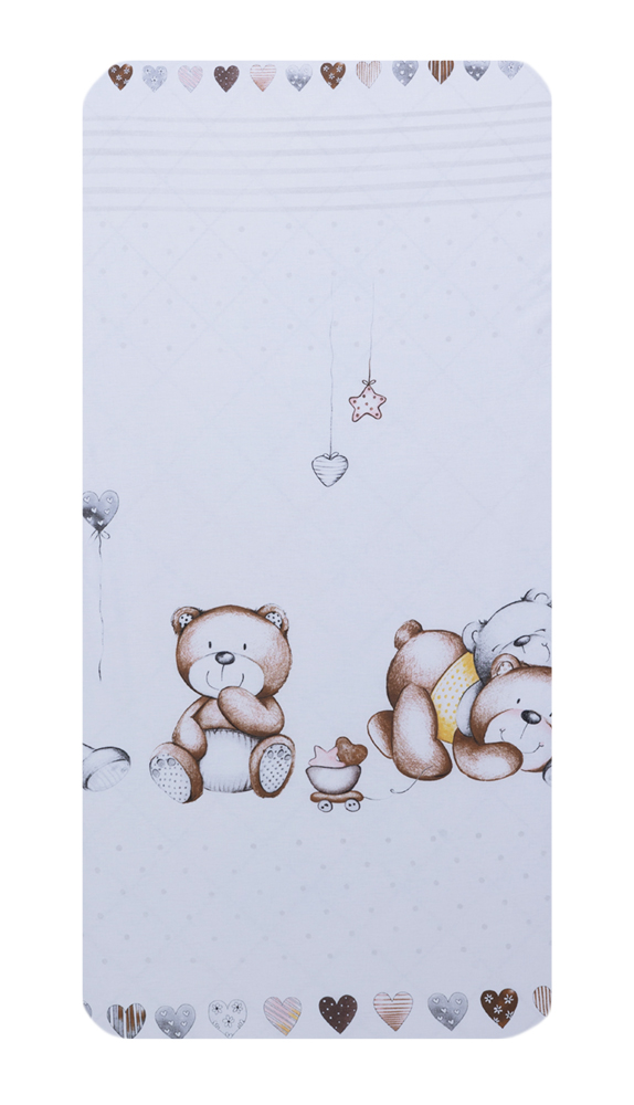 Cearceaf Bebe Royal Bumbac 120x60 Teddy BearHearts - imagine 2