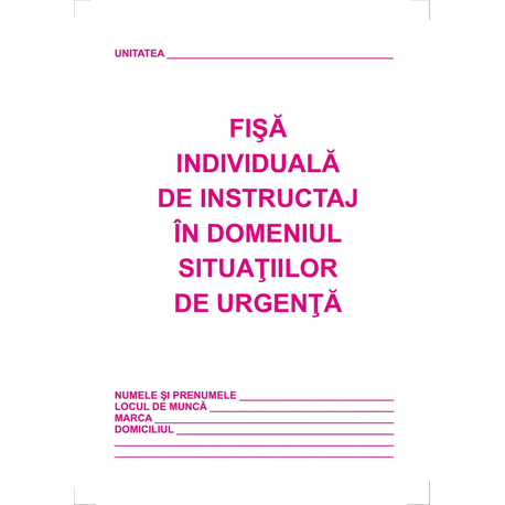 Fișă Instructaj Urgență Dacline