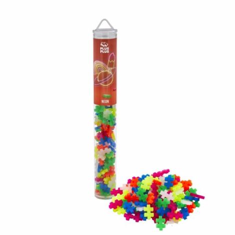 Plus-Plus 100 Piese Neon Mix | Jucarie Constructie STEM - imagine 2