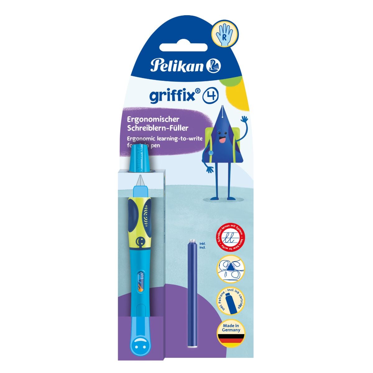 Stilou Griffix Pelikan Neon Fresh Blue, Dreptaci