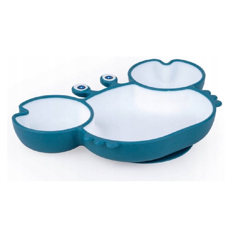 Farfurie Giligums Crab Premium Silicon, 3 Compartimente