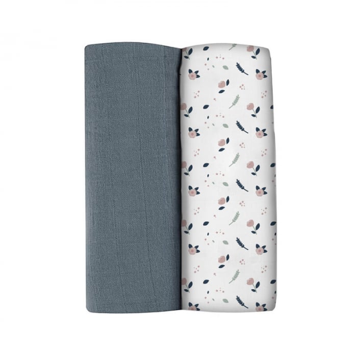 Set 2 Museline Beaba Bumbac Organic 120x120 cm