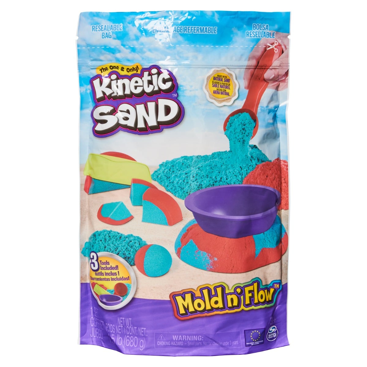 Nisip Kinetic Mold Flow - 1.1kg Rosu & Turcoaz