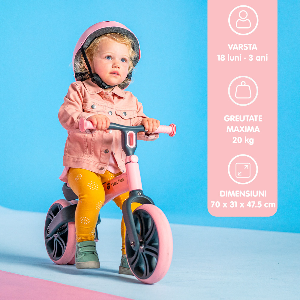 Bicicleta fara pedale Yvolution Y Velo Junior Pink - imagine 4