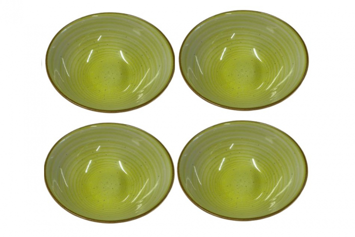Set 4 Boluri Supă Ipec, Ceramică Galbenă, 500 ml