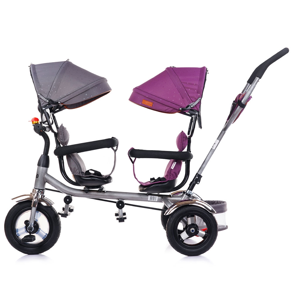 Tricicleta Chipolino 2Play Lilac Gemeni, Maner Control - imagine 2
