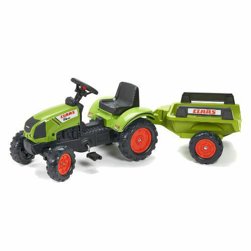 Tractor Claas Falk cu Pedale și Remorcă - Jucărie Ext