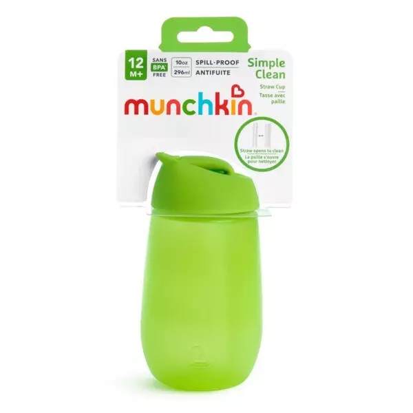 Cana Munchkin Simple Clean cu pai 296ml, Verde