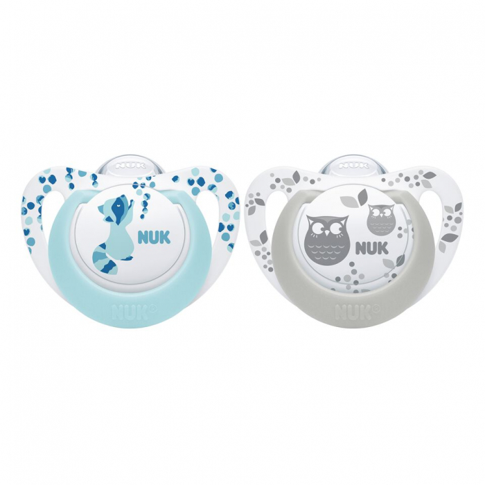 Suzetă Nuk Genius Silicon M1 Bleu, Set 2 Bucăți