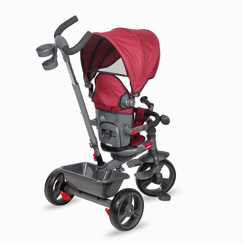 Tricicleta Coccolle Primo, multifunctionala, Magenta - imagine 5