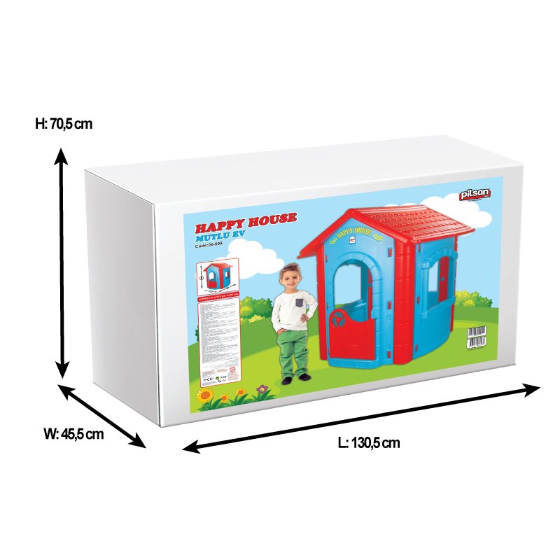 Casuta Gradina Pilsan Happy House BlueRed, 112x131 cm - imagine 4