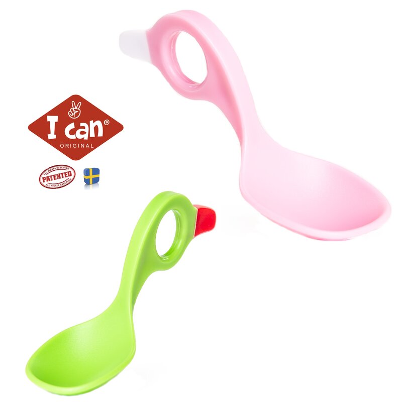 Set 2 lingurițe I CAN Multi Grip, PinkGreen - imagine 5