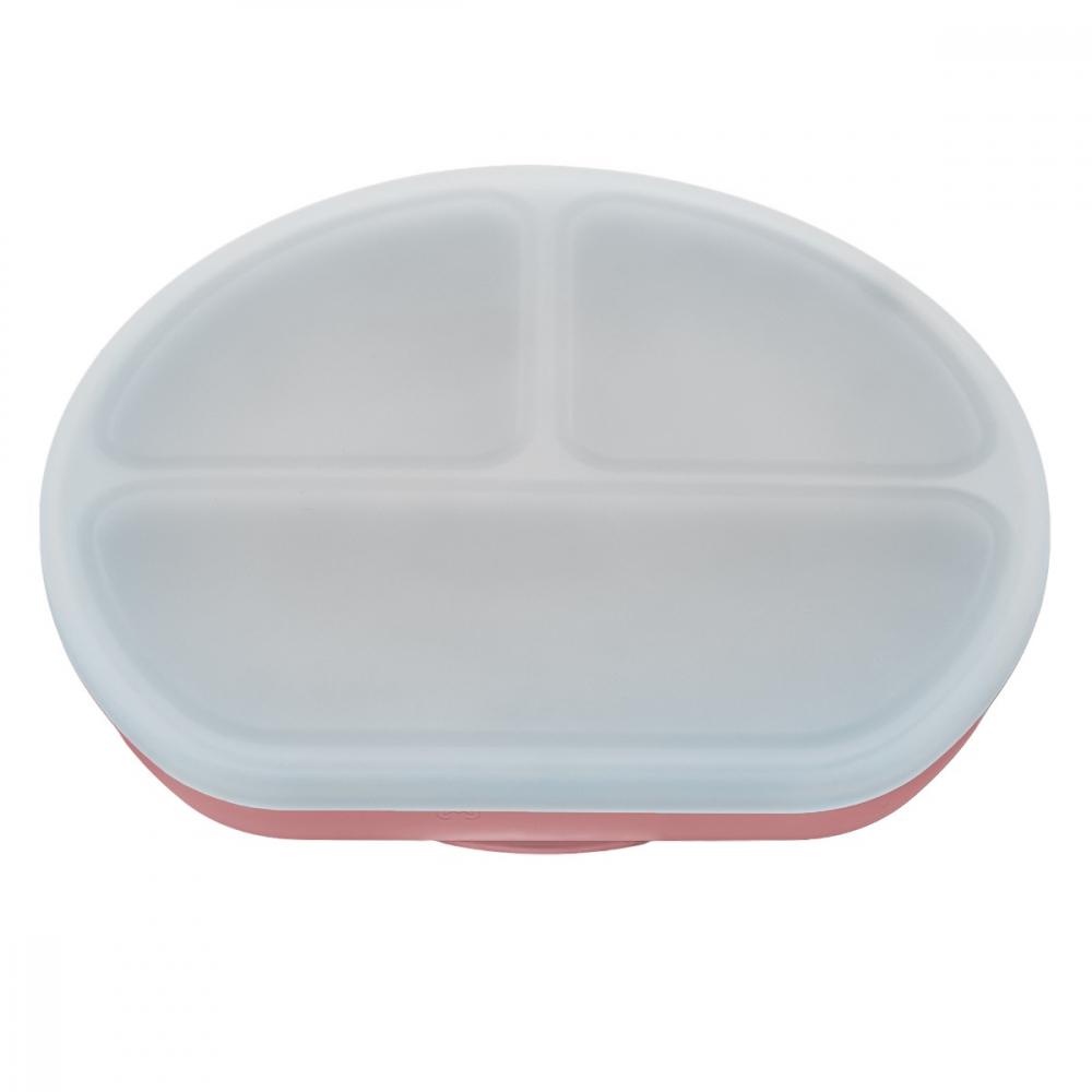 Farfurie Silicon AppeKids Old Rose cu Ventuză - imagine 3