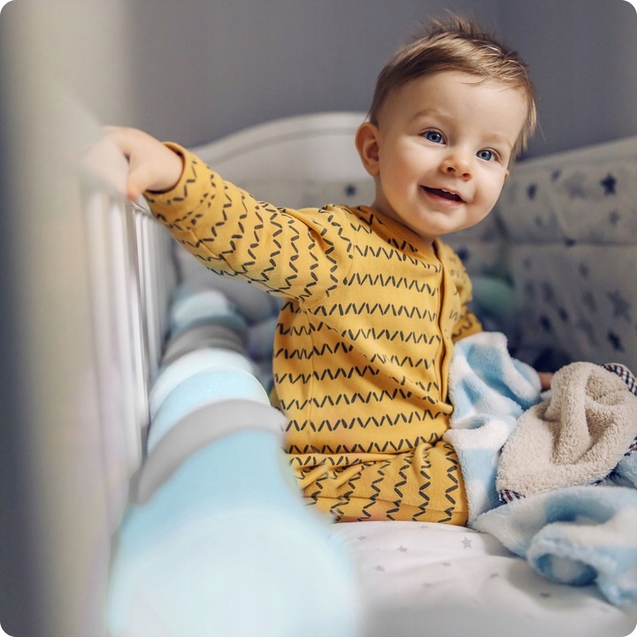Protecție Patut Antialergică Ricokids Albastru-Gri - imagine 6