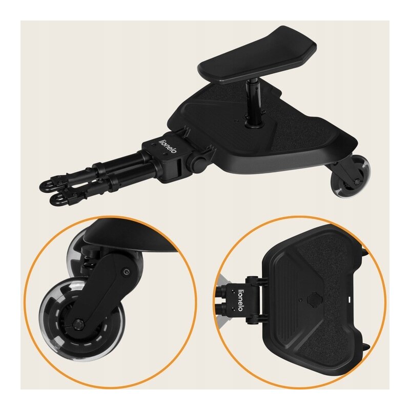 Lionelo Buggy Board Negru - Platformă 2 în 1 - imagine 5