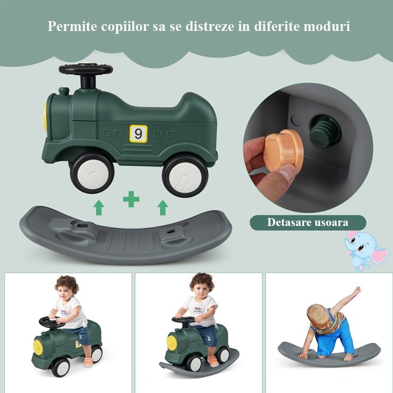 Tren balansoar 2in1 Procart | Jucarie multifuncțională - imagine 8