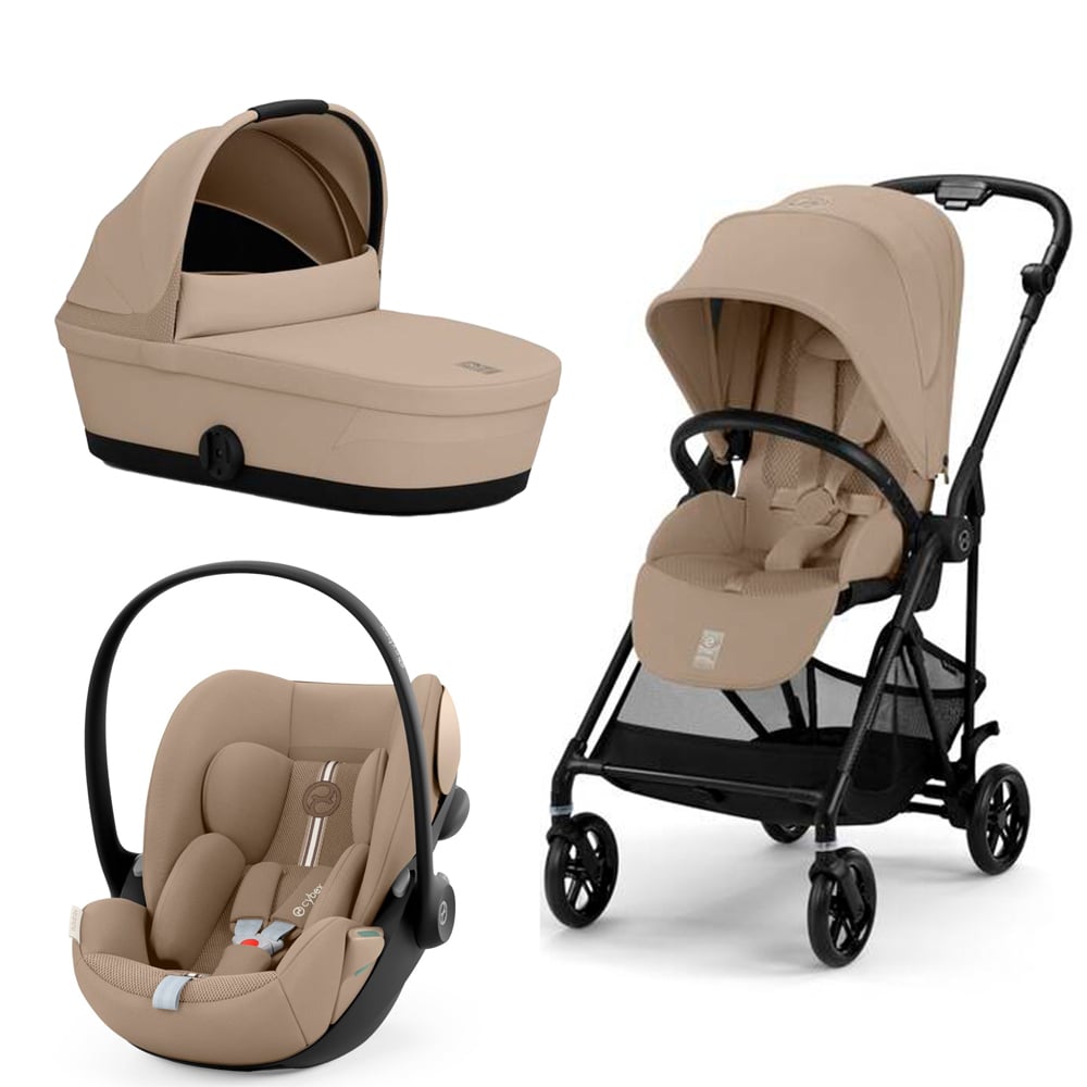 Carucior Cybex Melio Carbon 3 in 1 Almond Beige, Usor si Premium