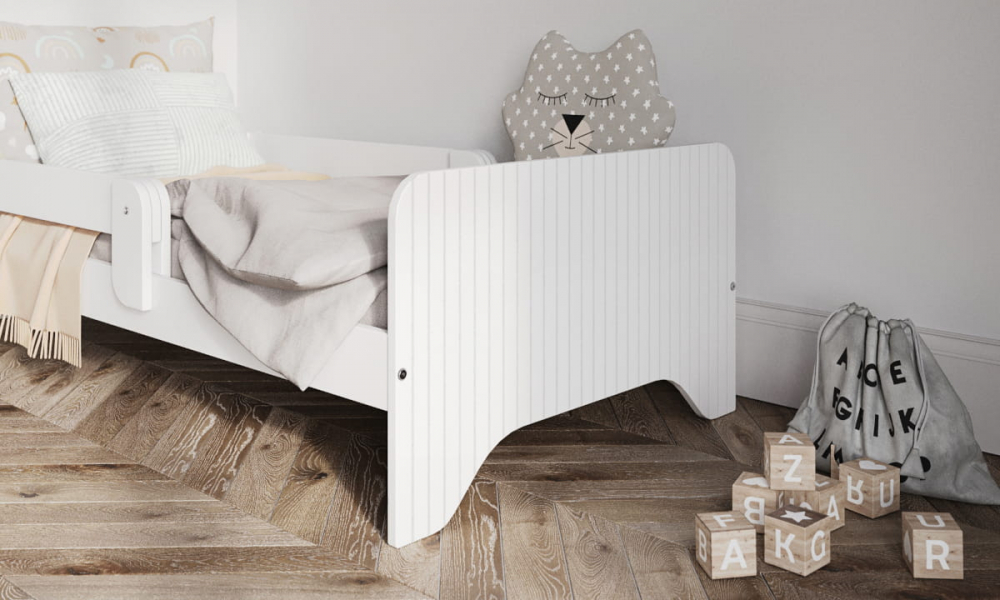 Pătuț Junior Alb 160x80 cm cu 2 bariere Nichiduța - imagine 6
