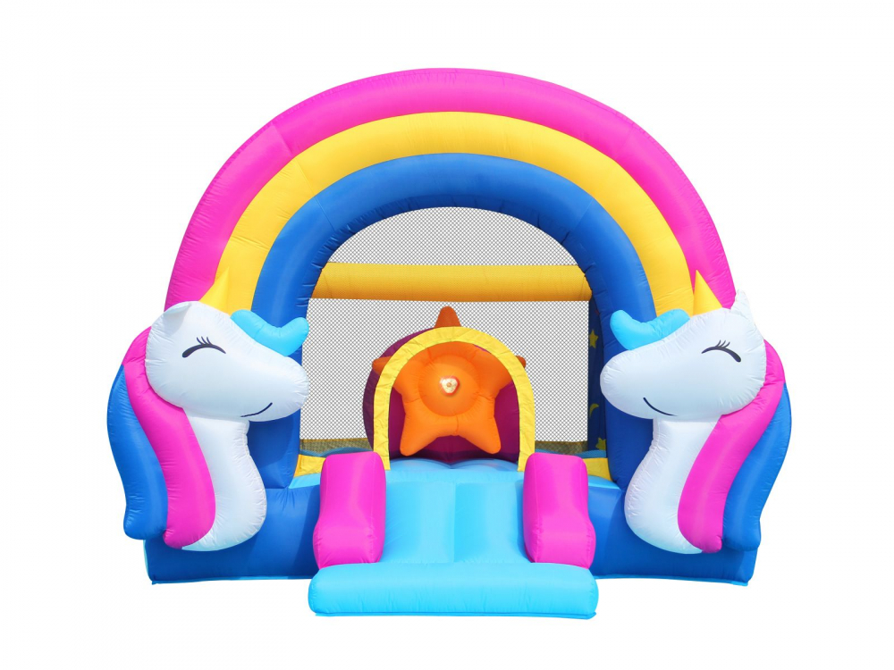 Saltea Gonflabilă Unicorn Happy hop cu Tobogan și Lumini - imagine 3