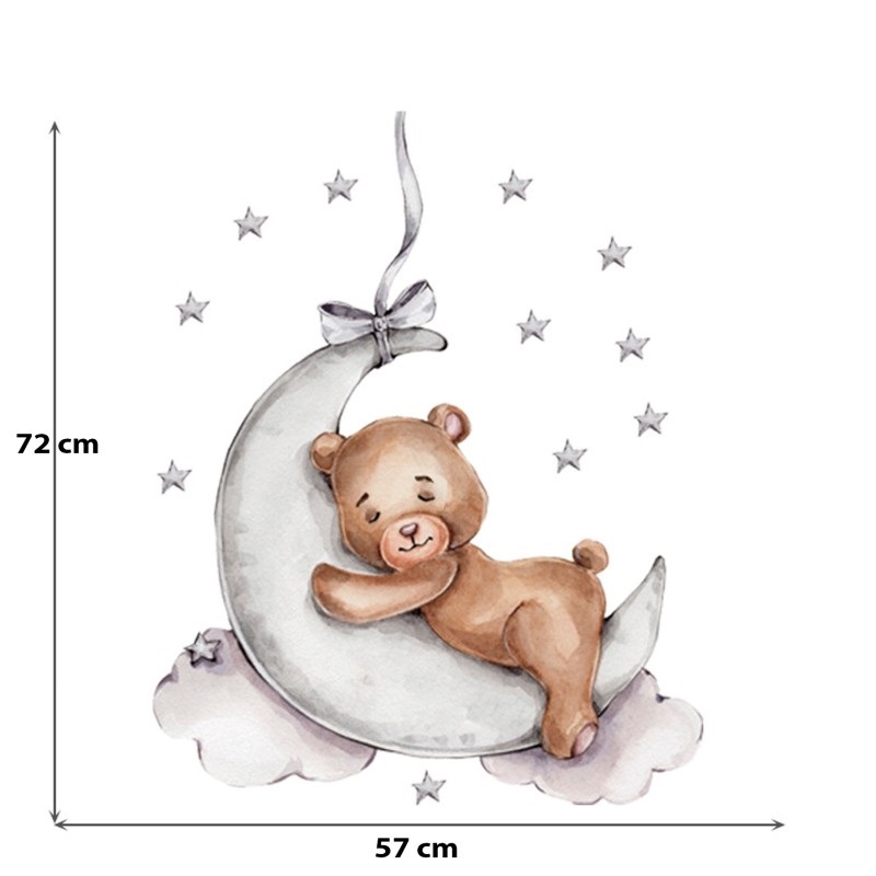 Sticker Autoadeziv Ursulet pe Lună Sipo 72x57cm - imagine 5