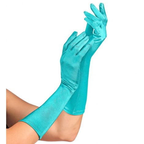 Manusi Lycra Satin Turcoaz Widmann | Costum Carnaval