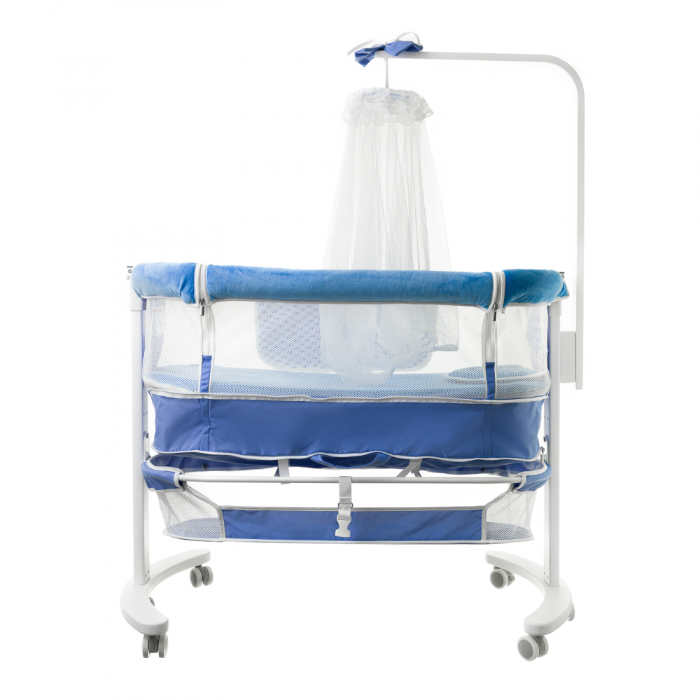 Patut Co-Sleeping Bebesleep cu Depozitare si Baldachin - imagine 3