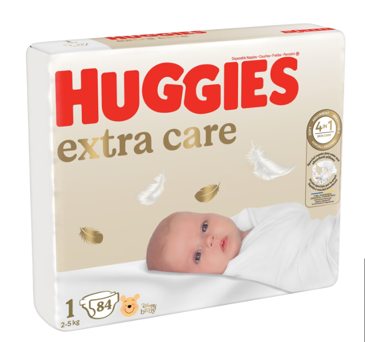 Scutece Huggies Extra Care 1, 3-5 kg, 84 buc - imagine 7