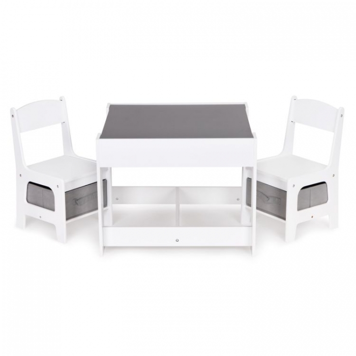 Set Masa si 2 Scaune Ecotoys cu Depozitare - imagine 7