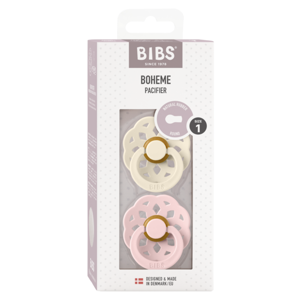 Set 2 Suzete BIBS Boheme Latex, 0 luni+