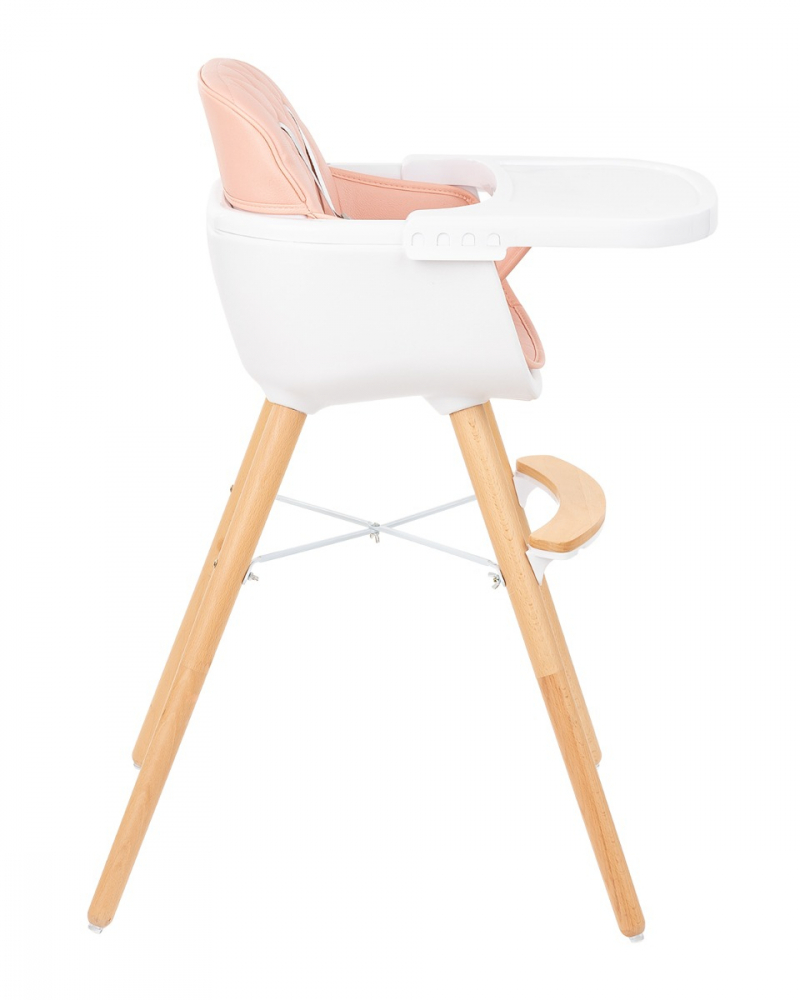 Scaun de masa Kikkaboo Woody Pink, Reglabil - imagine 7