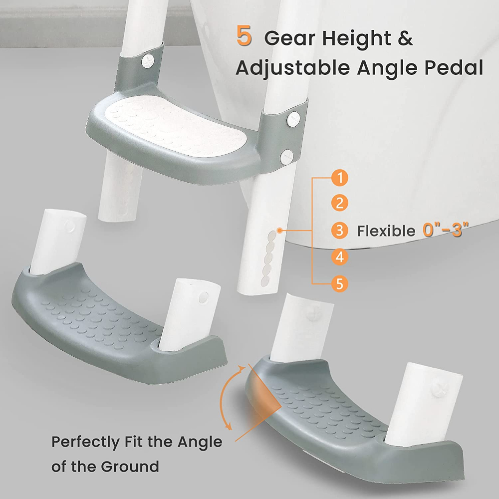 Reductor Toaleta Little Mom Safe Grey cu Manere - imagine 9