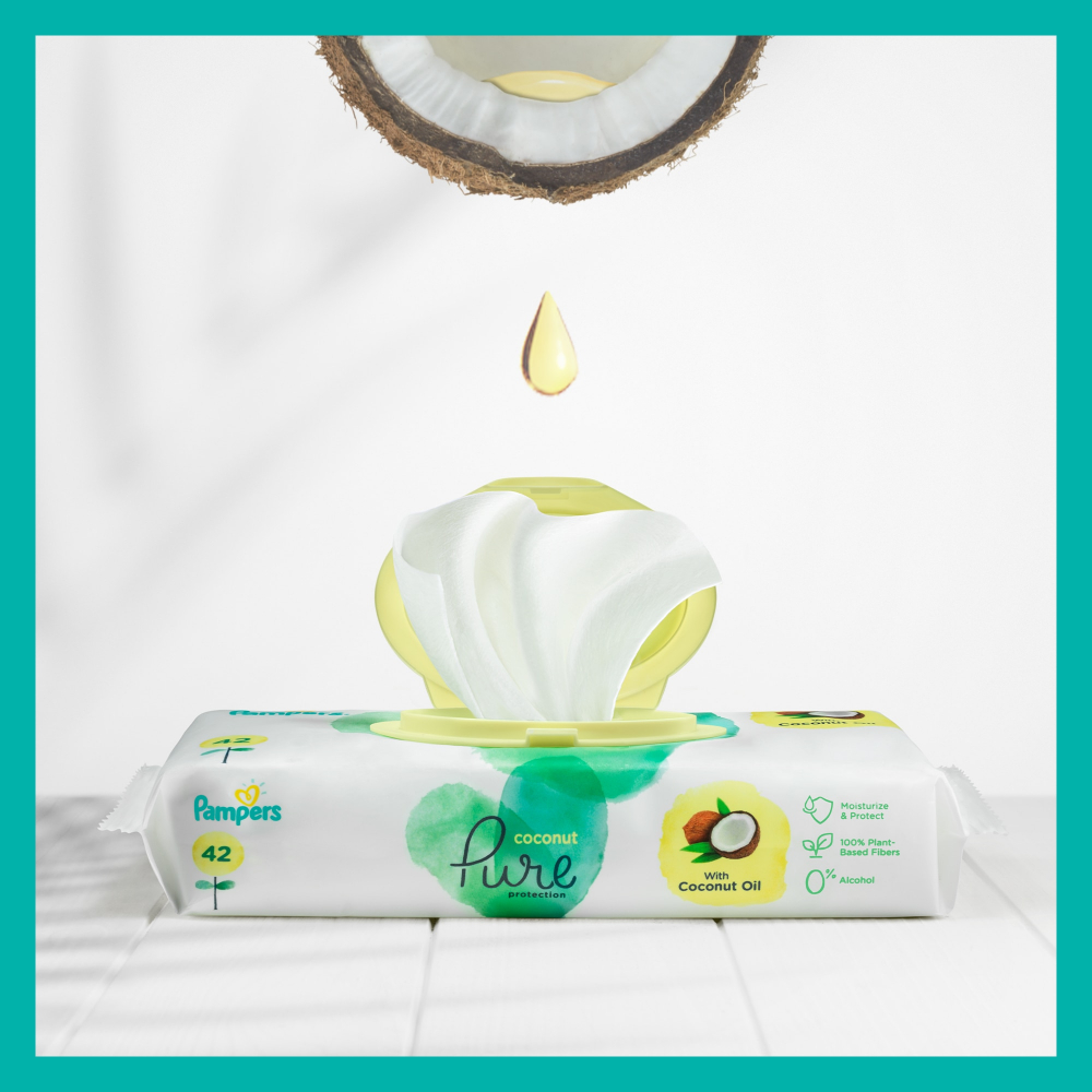 Servetele Umede Pampers Coconut Pure, 84 Buc - imagine 2