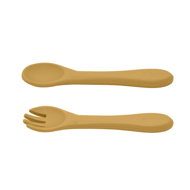 Set tacamuri silicon PetiteMars, fara BPA, 6 luni+, ocru