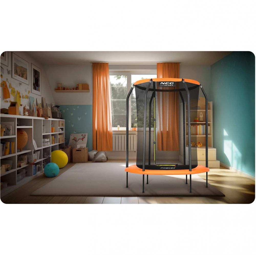 Trambulina Neo-Sport 152cm cu Plasa, Portocalie - imagine 8