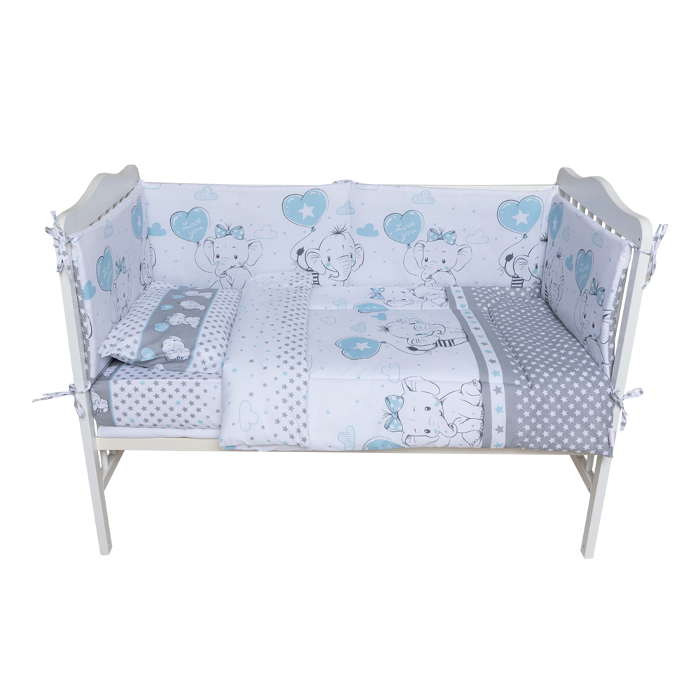 Set 7 piese Bebe Royal Love Elephants 120x60 - imagine 3