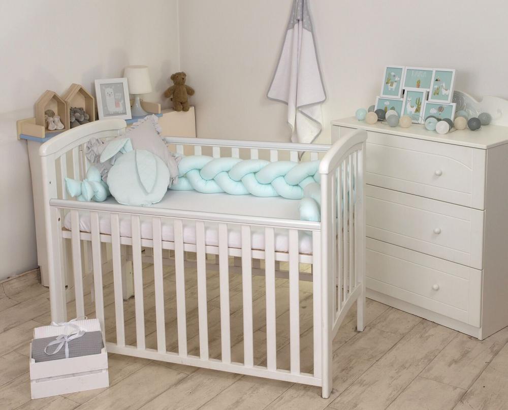 Bumper Patut Impletit Bumbac Mint Pj baby - imagine 4