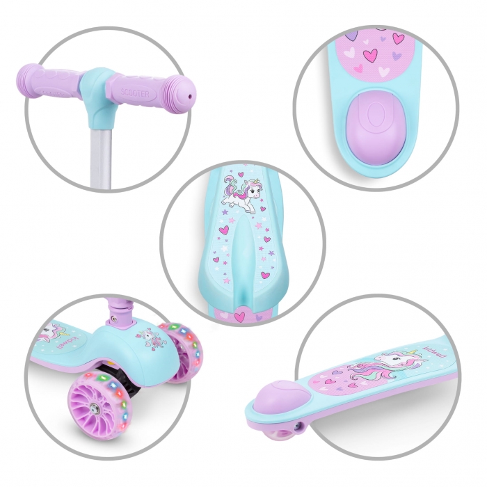 Trotineta 2 in 1 Kidwell Rimba Unicorn cu Sezut - imagine 2