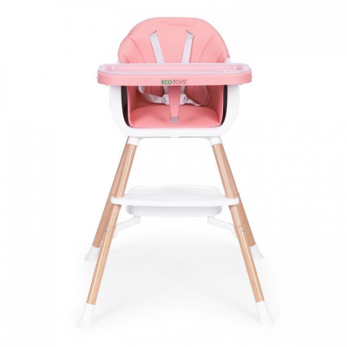 Scaun masa 2-în-1 Ecotoys Roz - Multifuncțional - imagine 2