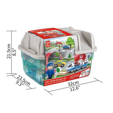 Set Tren Oraș Hape 48 piese - Jucărie Lemn - imagine 6