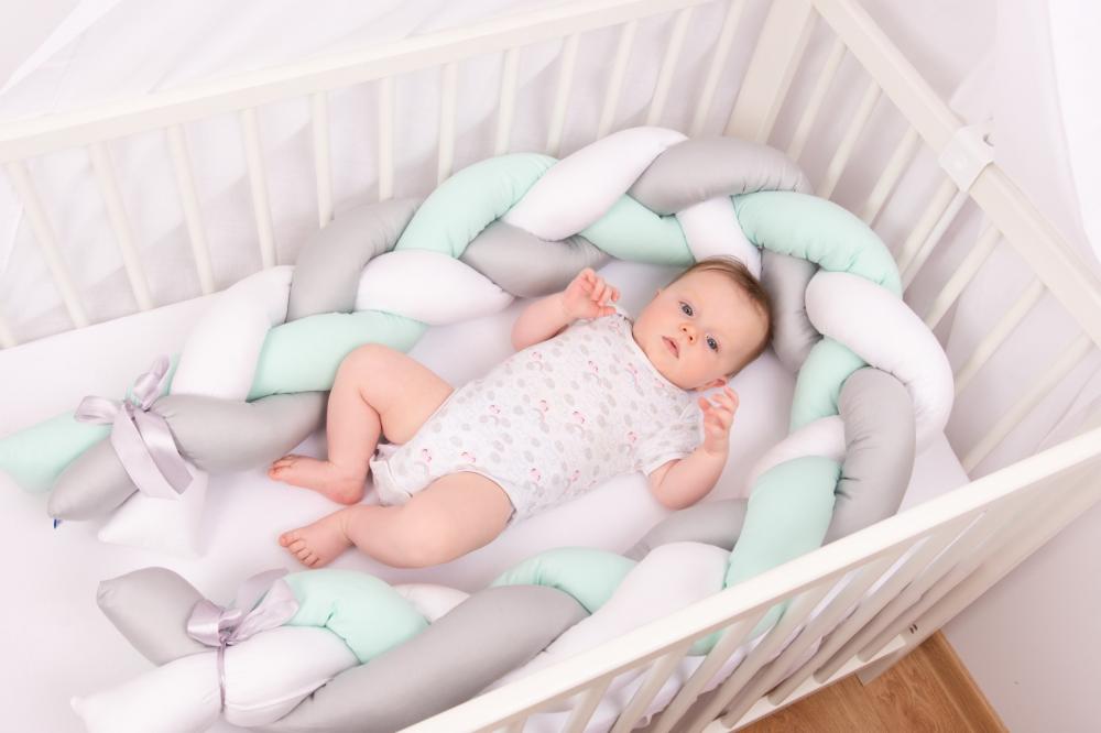 Bumper Babymatex The Braid Mint, 2 m, Protector Patut