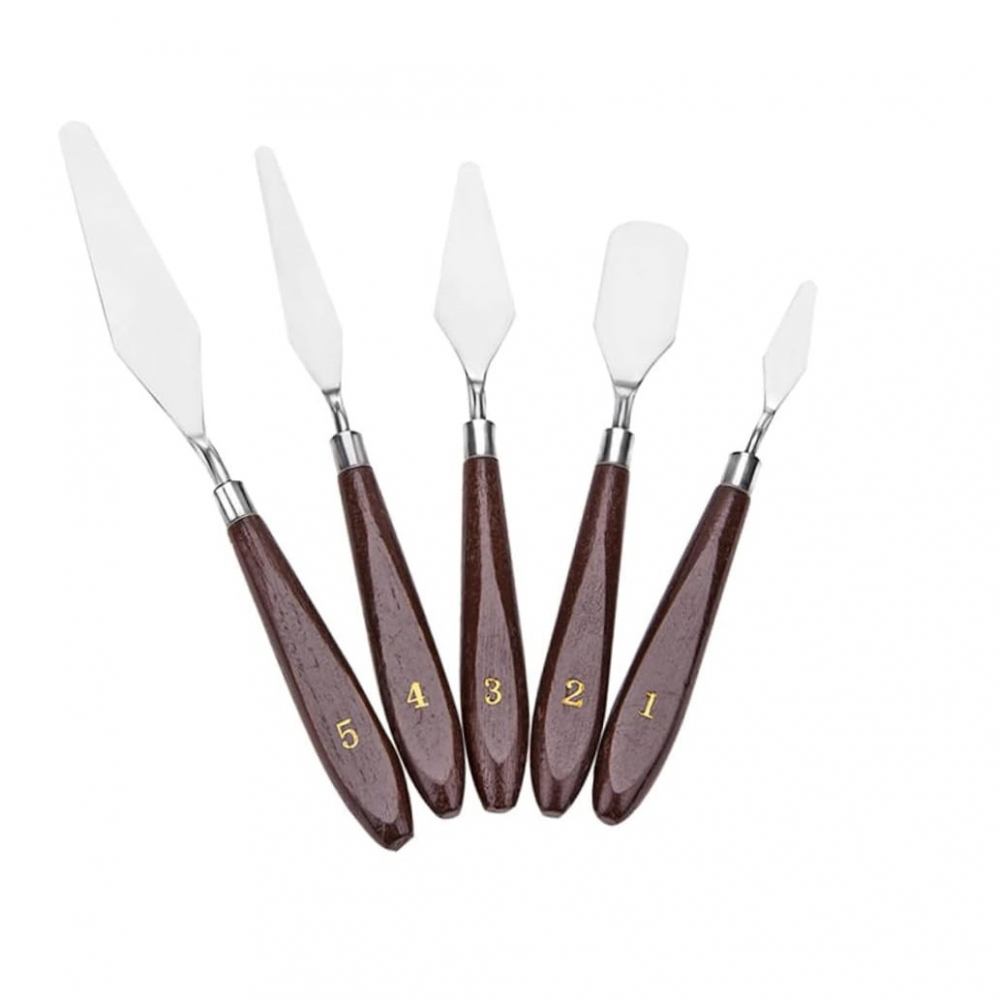 Set 5 Spatule Pictură Amacs Lemn și Inox