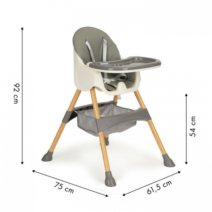 Scaun de Masa 2in1 Ecotoys Gri, Reglabil si confortabil - imagine 5