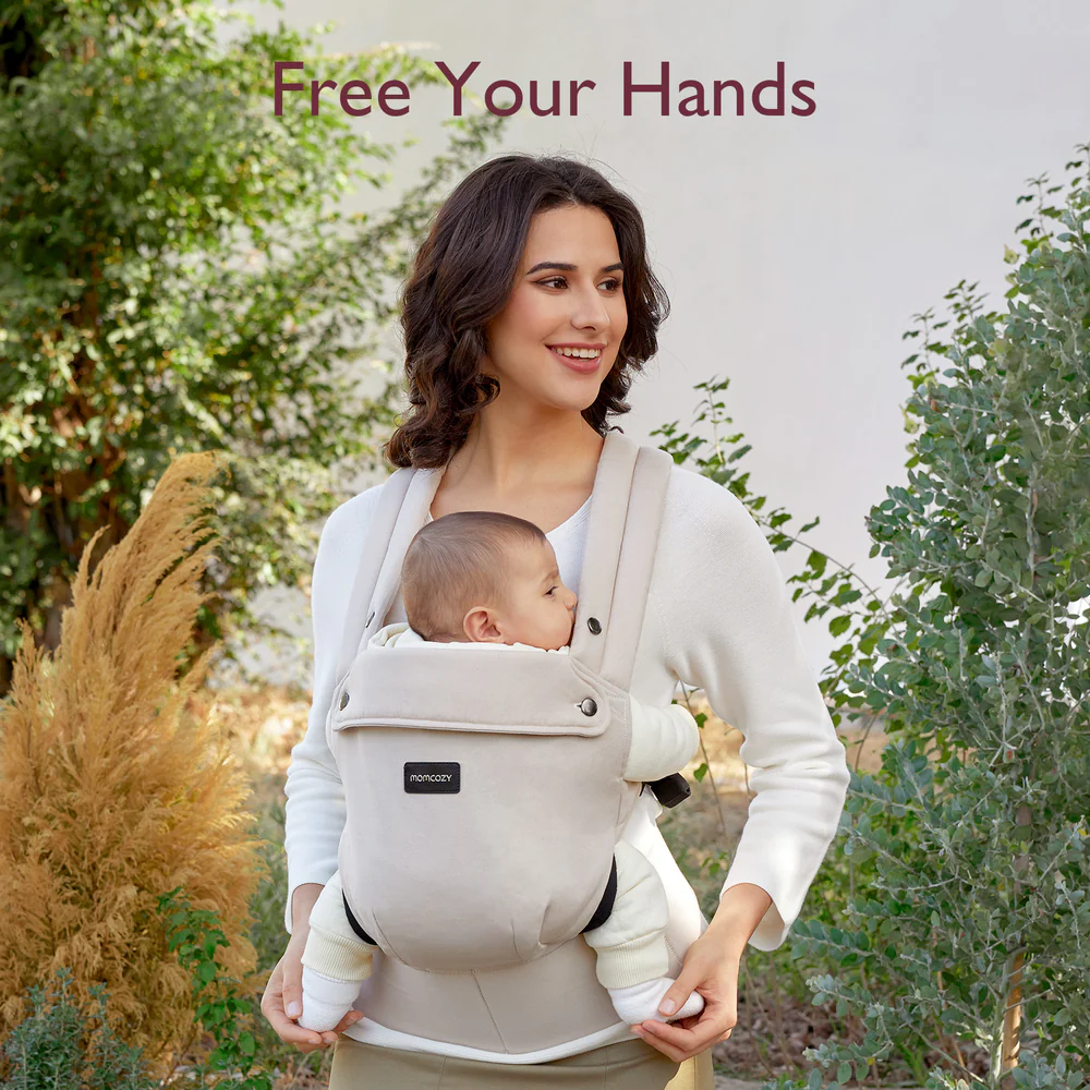 Marsupiu Ergonomic Momcozy PureHug Khaki - imagine 3