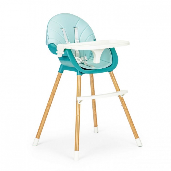 Scaun de masă 2în1 Ecotoys HA-004 Albastru Reglabil