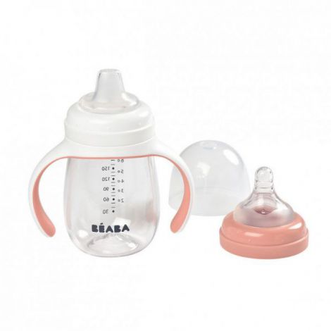 Biberon Invatare 2in1 Beaba Roz, 210ml - imagine 2