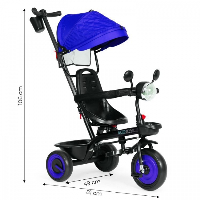 Ecotoys Tricicleta 3in1 Albastru Copii 6luni-6ani - imagine 5