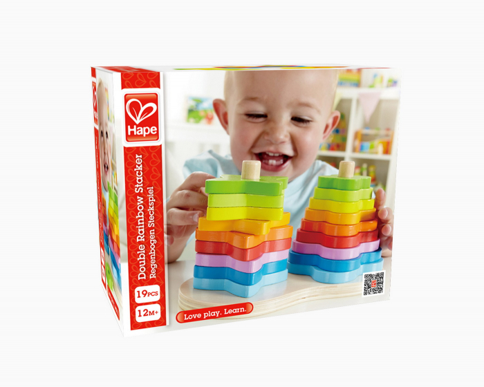 Hape Turn Dublu Curcubeu - Joc Lemn Educativ